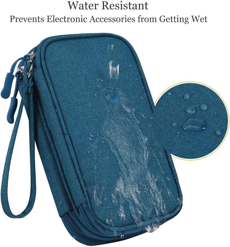 CAOODKDK Electronic Organizer Travel Cable Accessories Bag, Waterproof Electronic Organizer Case, Accessories Organizer Bag for Power Bank, Charging Cords, Chargers, USB Cable, Earphones (Dark Green) - Image 2